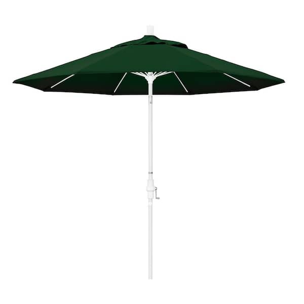 California Umbrella 9 ft. Fiberglass Collar Tilt Patio Umbrella in Hunter Green Pacifica