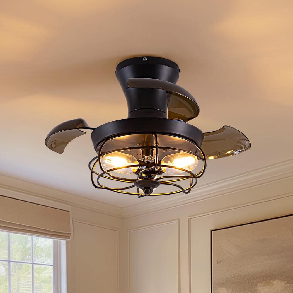 anana2301★ ANTOINE 23 in. Indoor 3-Light Farmhouse Black Low Profile