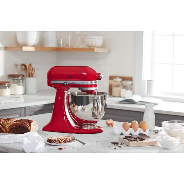 KitchenAid Artisan 5 Qt. 10-Speed Empire Red Stand Mixer with Flat