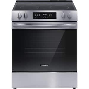 GE 30-in 4 Elements 5-cu ft Freestanding Electric Range (Stainless Steel)  in the Single Oven Electric Ranges department at