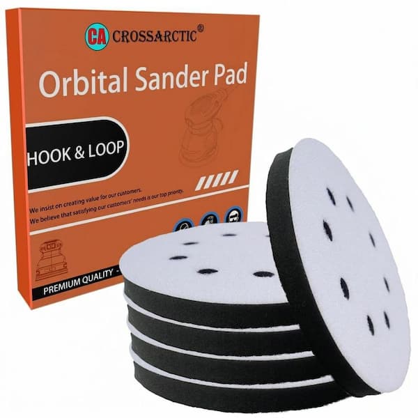 5 in. EVA Foam Hook and Loop Interface Pad with 8 Holes for Orbital Sander Soft Cushion Sanding Disc 4 Pack