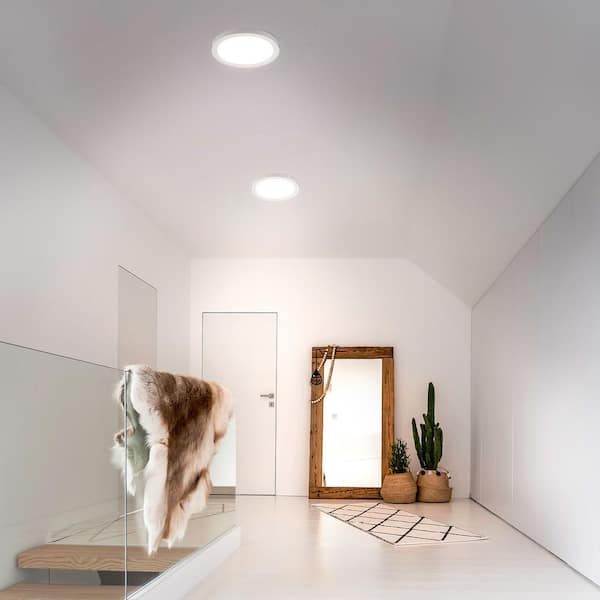 Flexinstall Disk 10 in. White Indoor Integrated LED Recessed Ceiling Light with 5CCT Plus DuoBright