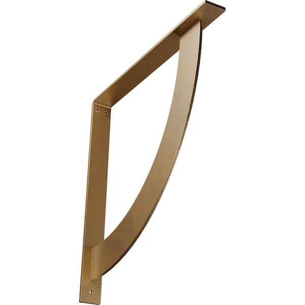 Ekena Millwork 2 in. x 20 in. x 20 in. Steel Hammered Gold Bulwark Bracket