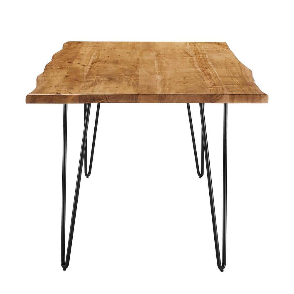 Ardor 60" Live Edge Acacia Wood Dining Table with Black Metal Legs