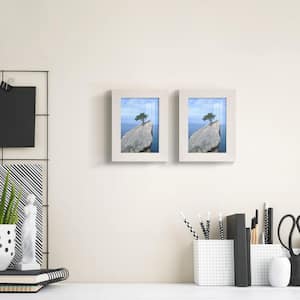 Grooved 3.5 in. x 5 in. White Picture Frame (Set of 2)