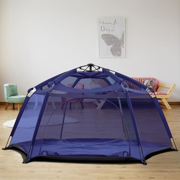 Alvantor 84 in. x 84 in. x 44 in. Navy Pop Up Portable Play Yard