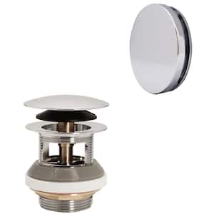 1-1/2 in. NPSM Integrated Overflow Round Tip-Toe Bath Drain with Illusionary Overflow Cover, Polished Nickel