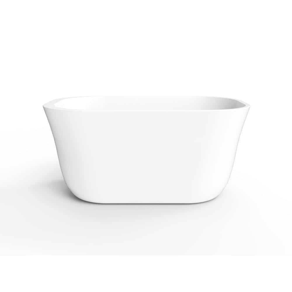 Camille 51.37 in. x 31.25 in. Soaking Bathtub with End Drain in White/Polished Nickel price history on PriceWatchPro
