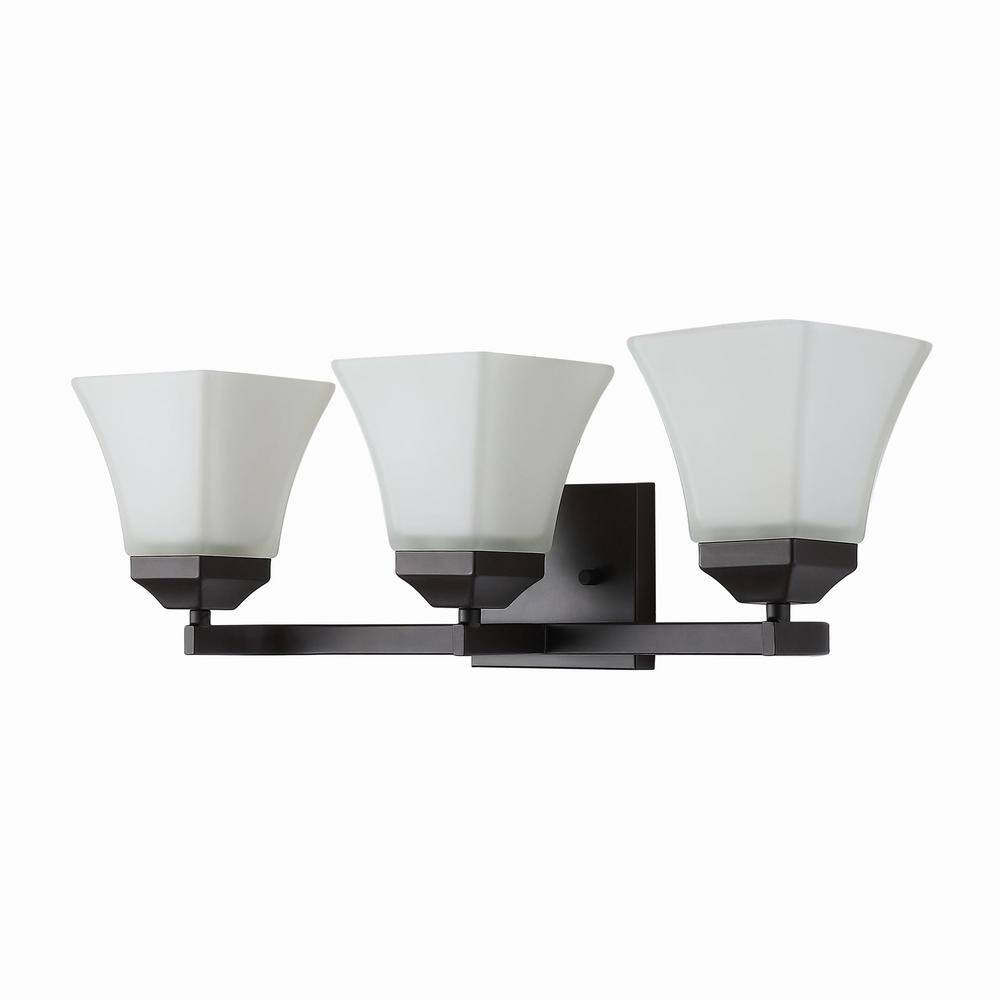 Staunton 24" Oil-Rubbed Bronze 3-Light Vanity with Clear Glass Shades