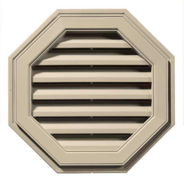Builders Edge 22 in. x 22 in. Octagon Brown/Tan Plastic Weather Resistant Gable Louver Vent