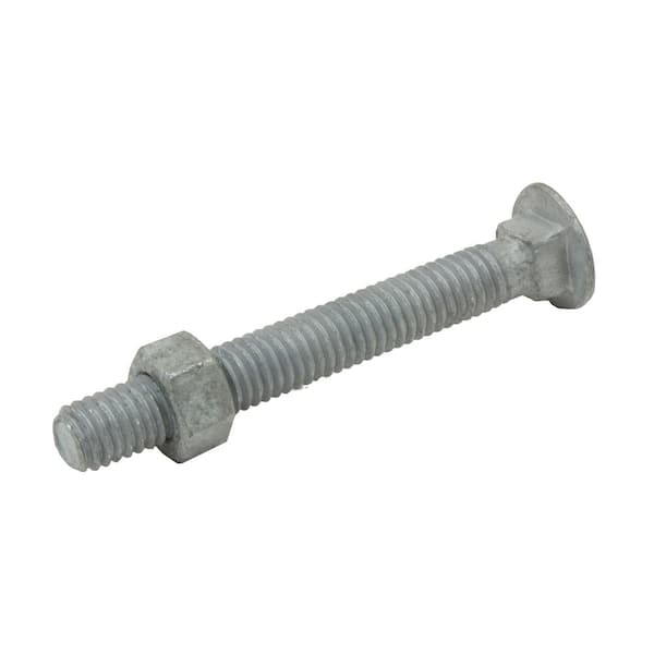 Everbilt 3/8 in. x 3 in. Galvanized Steel Carriage Bolt with Nut (10-Pack)