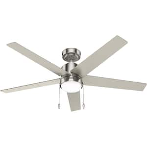 Mansilla 52 in. Indoor Brushed Nickel Standard Ceiling Fan with Soft White Integrated LED Light Kit