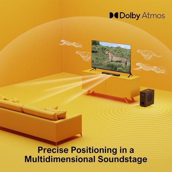 ULTIMEA Dolby Atmos Sound Bar for TV, Peak Power 190W, 3D Surround