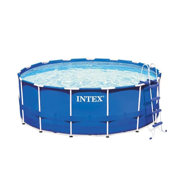 Intex 15 ft. x 48 in. Round Metal Frame Pool Set