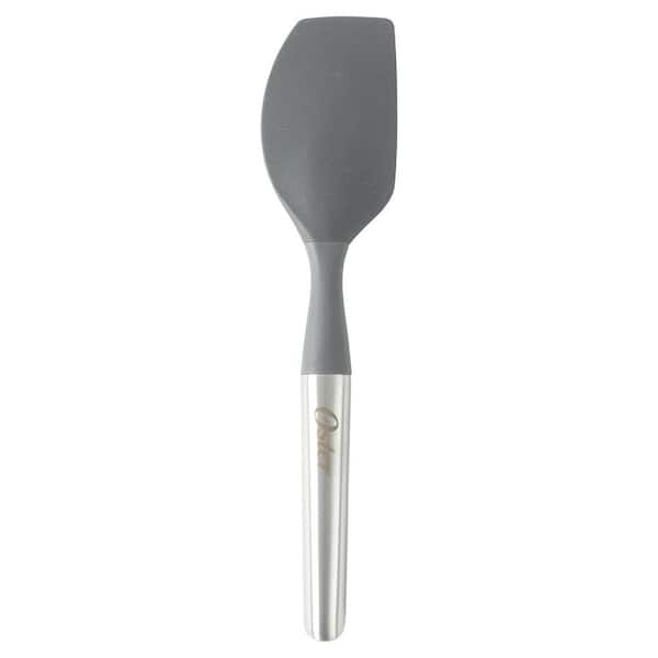 11 Inch Silicone Turner Spatula With Stainless Steel Handle in Silver