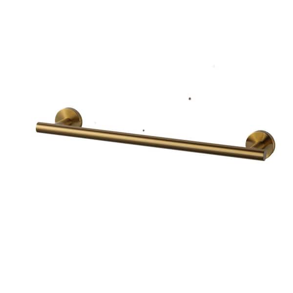 Thicken SUS 304 Stainless Steel 16 in. Wall Mounted Towel Bar Bath Hardware Accessory Single Towel Rod in Gold