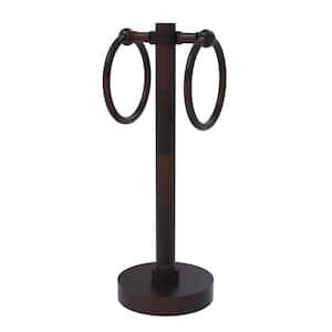 Vanity Top 2 Towel Ring Guest Towel Holder with Dotted Accents in Venetian Bronze