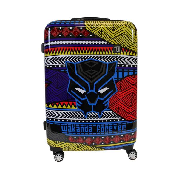 FUL MARVEL Black Panther Tribal Art 29 in. Black Hard Sided Rolling Luggage