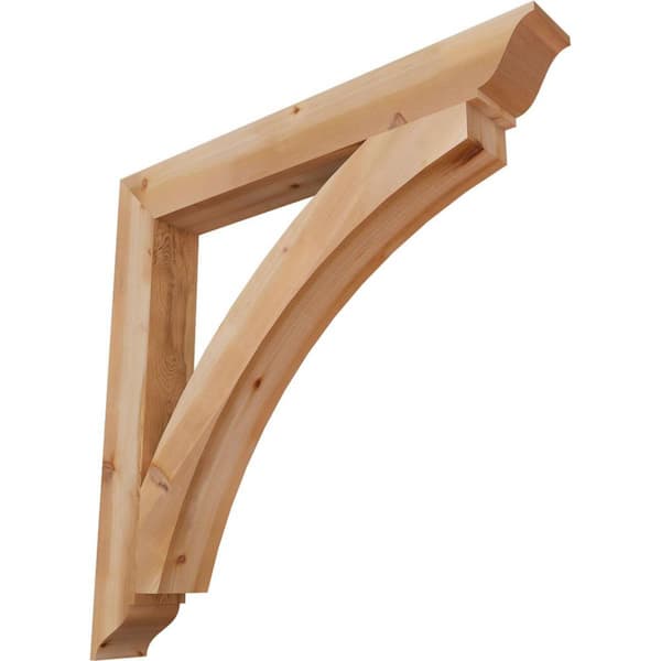 Ekena Millwork 5.5 in. x 48 in. x 48 in. Western Red Cedar Thorton Traditional Smooth Bracket