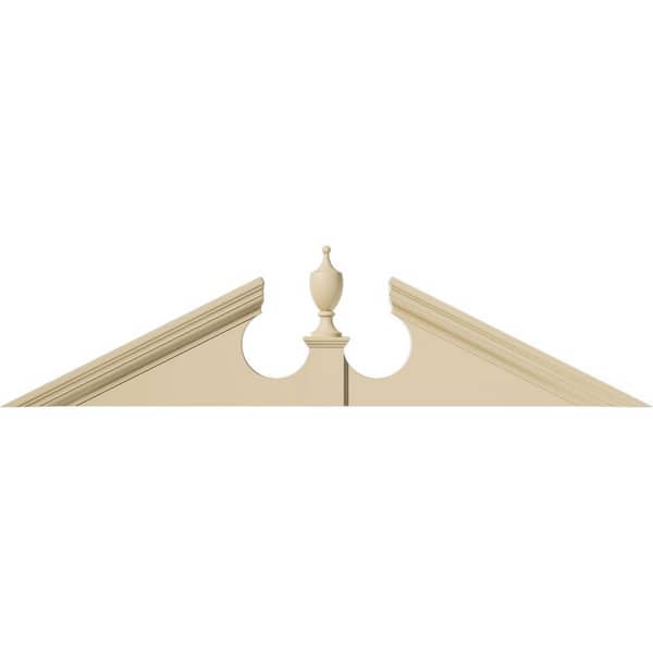 Ekena Millwork 56 in. W x 14 in. H x 2-3/4 in. P Pitch 6/12 Acorn Signature Urethane Pediment Acorn Ships Unattached in Box Primed Ta