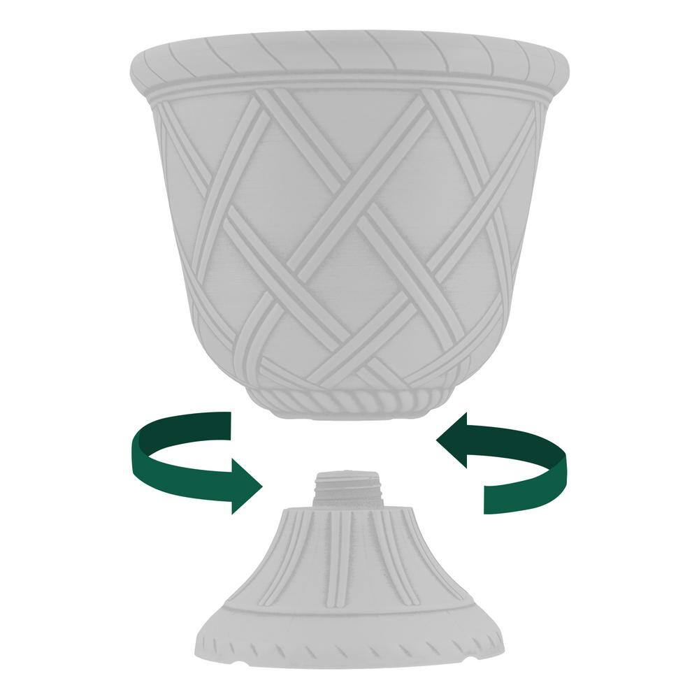 Lattice 14" x 16" Brushed Gold Plastic Garden Urn