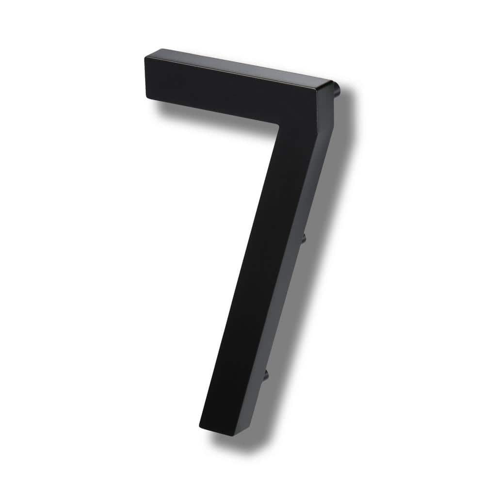 ELITE 10 in. Floating Modern Oversized Cast Aluminum Black House Number #7