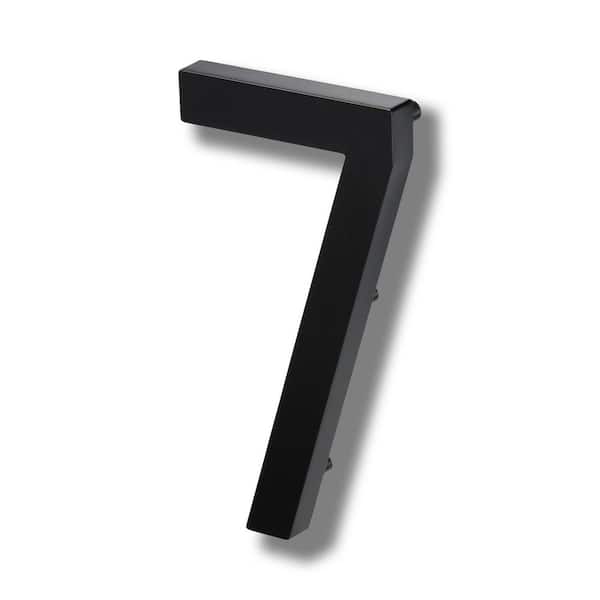 ELITE 10 in. Floating Modern Oversized Cast Aluminum Black House Number #7