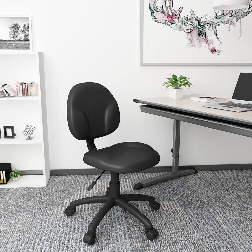 ErgoFlex Diamond Black Caressoft Armless Task Chair