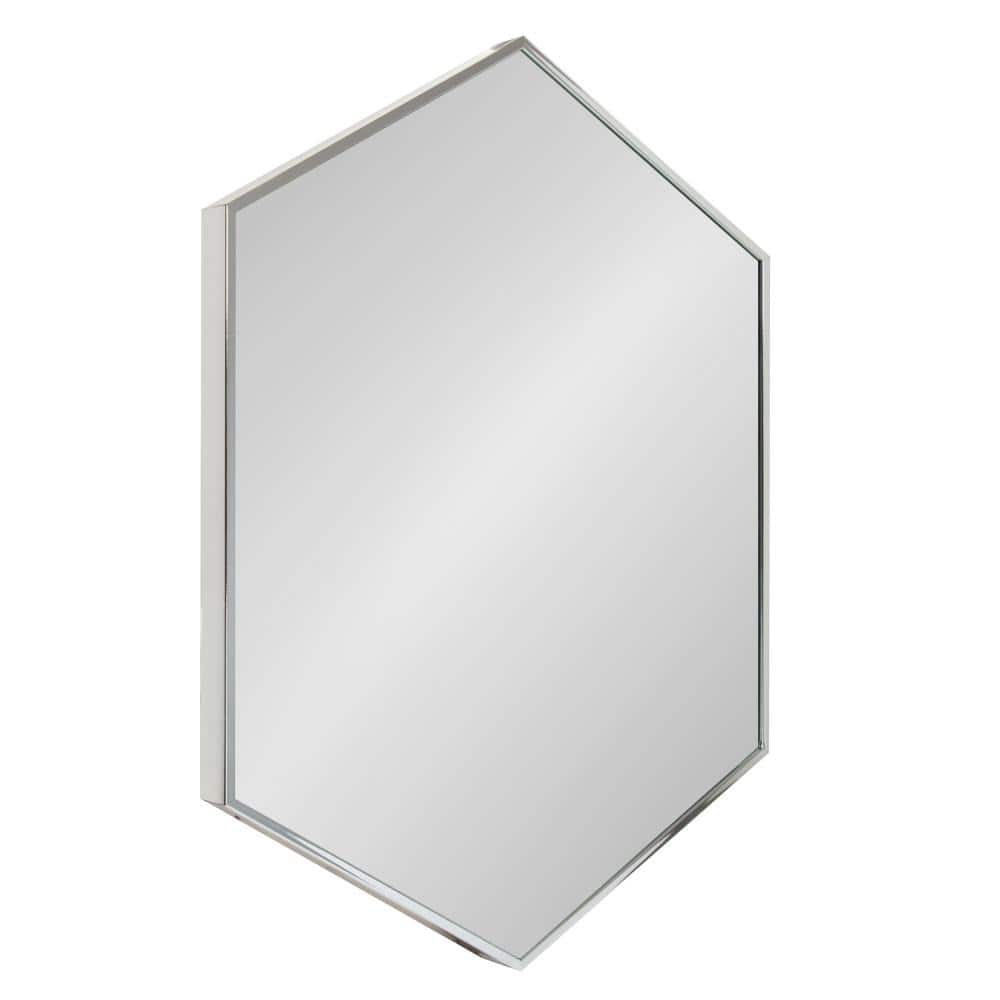 31" Sophisticated Silver Beveled Hexagon Wall Mirror