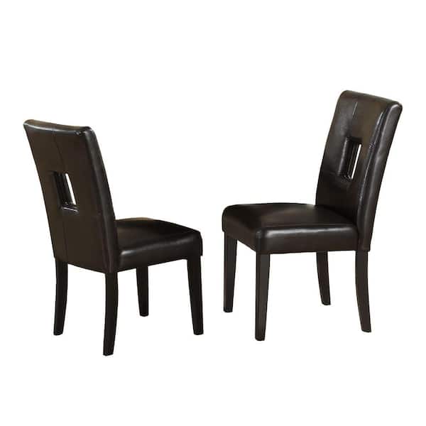 HomeSullivan Sorrento Faux Leather Side Chairs in Black
