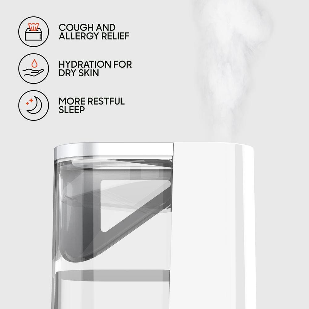 White Faux Woodgrain Ultrasonic Humidifier with Dual Mist