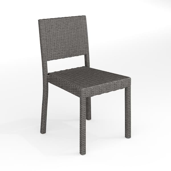 Bedford Stackable Rattan Outdoor Dining Chair in Gray