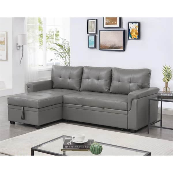 Faux leather gray deals sectional