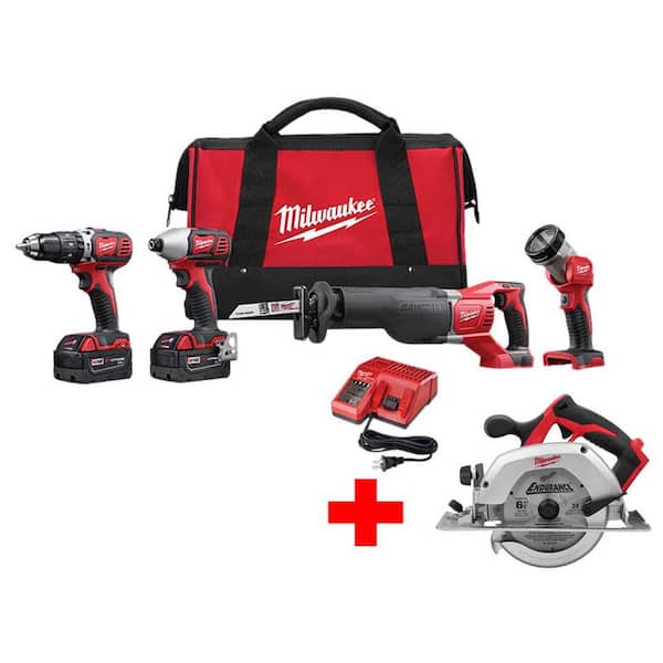 M18 18V Lithium-Ion Cordless Combo Tool Kit (4-Tool) with  M18 6-1/2 in. Circular Saw