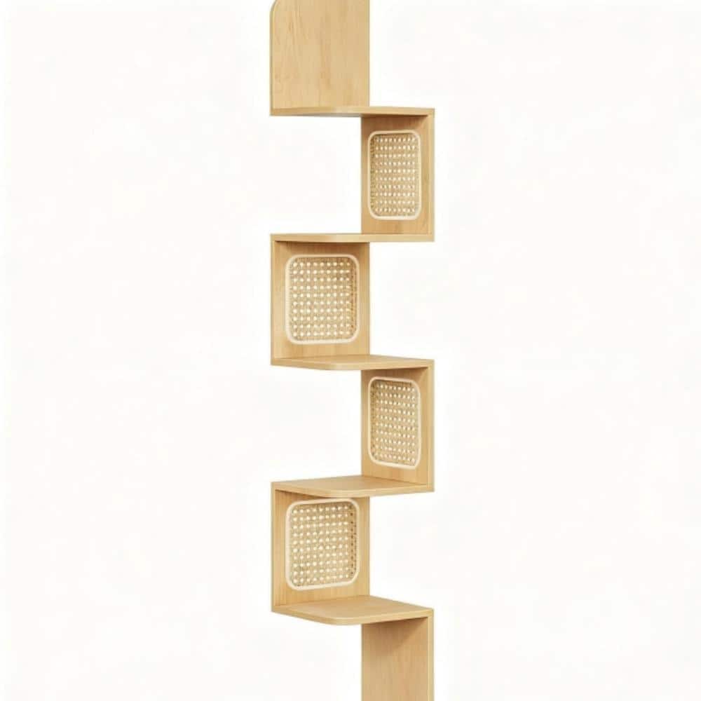 7.9 in x 7.9 in 5-Tier Corner Shelf,Wall Mounted Floating Shelf