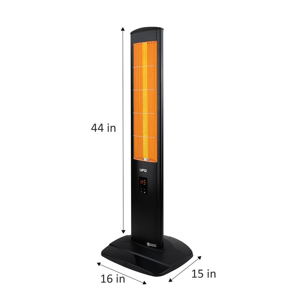 Black Ceramic Electric Tower Space Heater with Remote Control