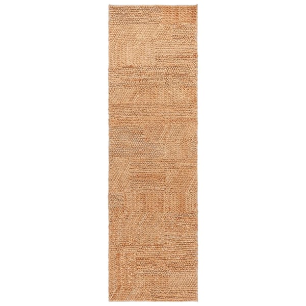 Natural Fiber 2 ft. x 8 ft. Natural Geometric Woven Solid Runner Rug