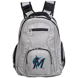 MLB Miami Marlins 19 in. Gray Laptop Backpack