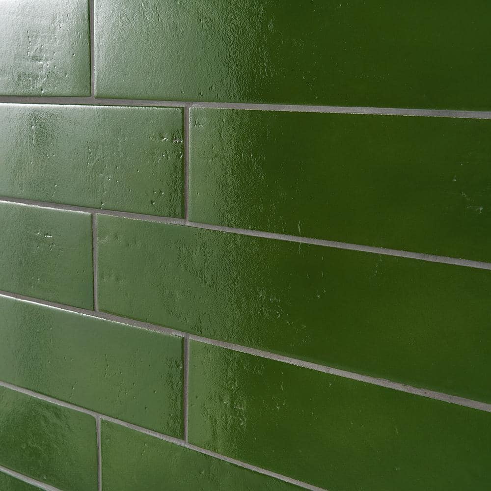 Moss Green 3x18 Rectified Polished Porcelain Tile