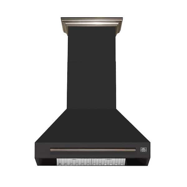 Aria 30 in. Wall-Mounted Range Hood in Black, Ducted 600 CFM