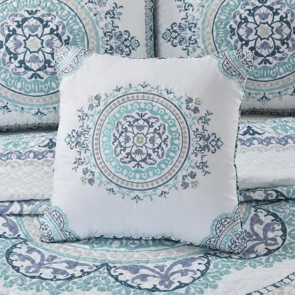 Blue Ivy Polyester 18 Square Blue Decorative Throw Pillow 18X18  277300618SQ - The Home Depot