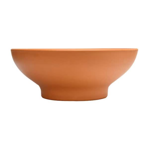 Indoor Terra Cotta Ceramic Low Bowl Planter (12 in. L x 12.44 in. W x 4.80 in. H)