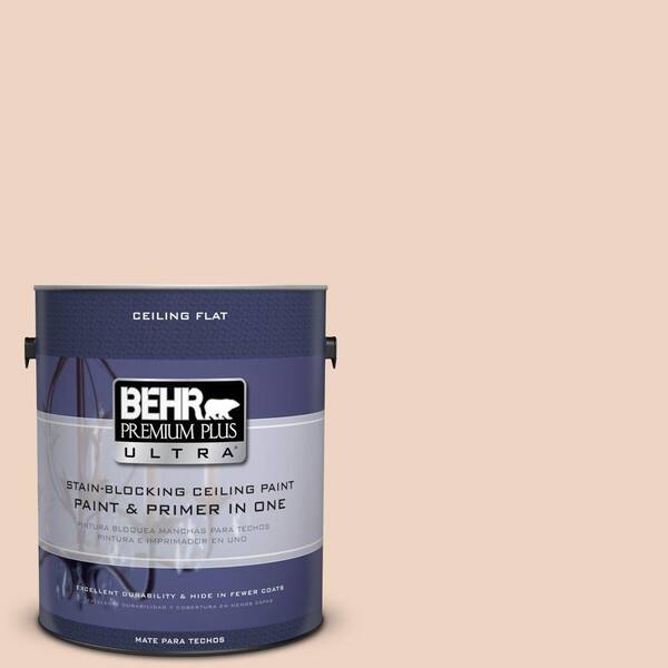 BEHR ULTRA 1 gal. #UL130-11 Iced Apricot Ceiling Flat Interior Paint and Primer in One