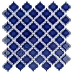 Hudson Tangier Smoky Blue 12-3/8 in. x 12-1/2 in. Porcelain Mosaic Tile (11.0 sq. ft./Case)