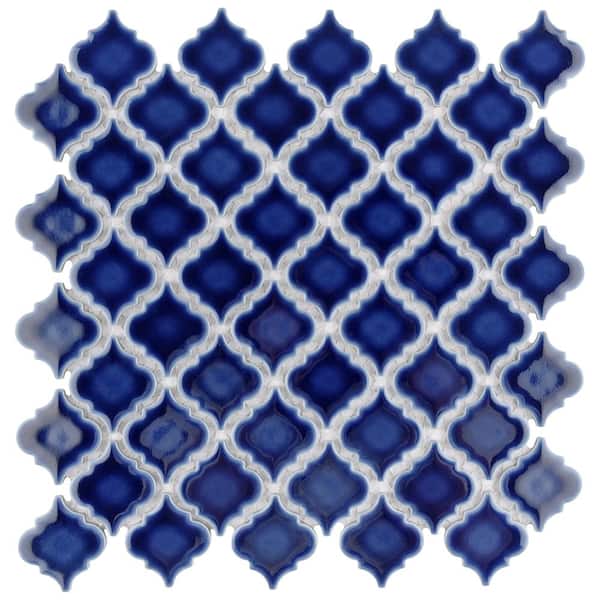 Merola Tile Hudson Tangier Smoky Blue 12-3/8 in. x 12-1/2 in. Porcelain Mosaic Tile (11.0 sq. ft./Case)