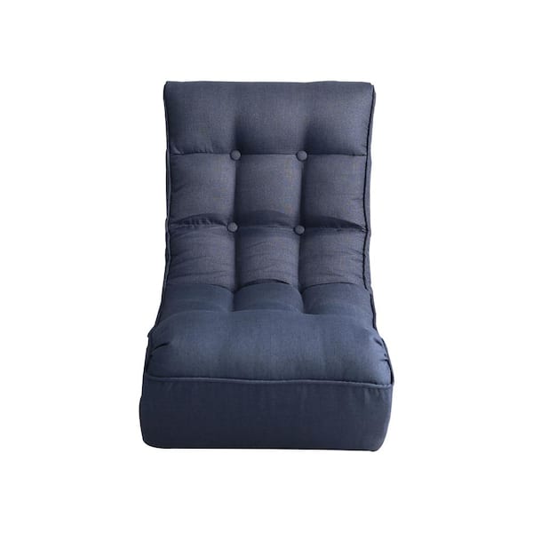Z-joyee Navy Blue Linen Single Sofa Reclining Chair Lazy Sofa