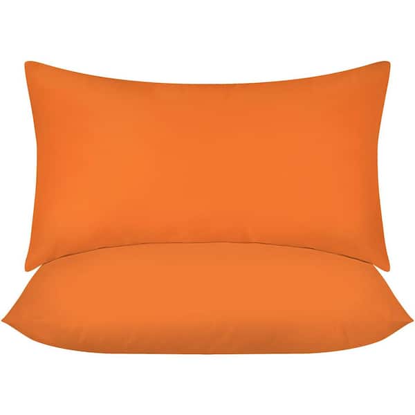 Afoxsos 12 x 20 Outdoor Couch Cushion Insert, Throw Pillows Orange Cushion for Indoor/Outdoor Decorative Pillows-(Pack of 2)