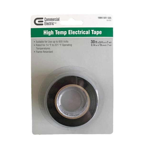 Commercial Electric 3/4 in. x 30 ft. Commercial Carded Electrical Tape, Black