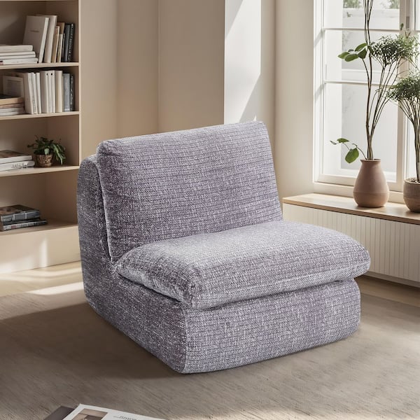 33.1 in. Armless Fabric Modular Full Compression Sofa in Gray