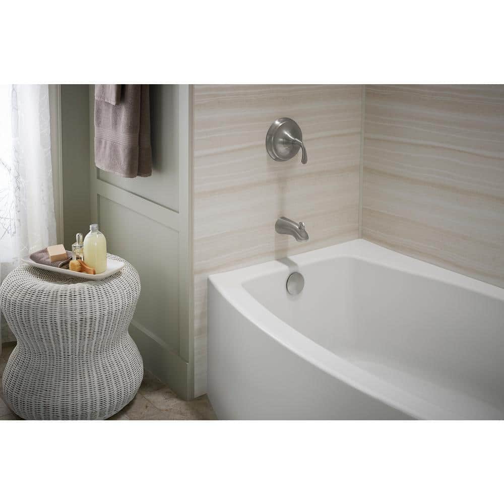 Expanse 60" White Acrylic Alcove Soaking Bathtub